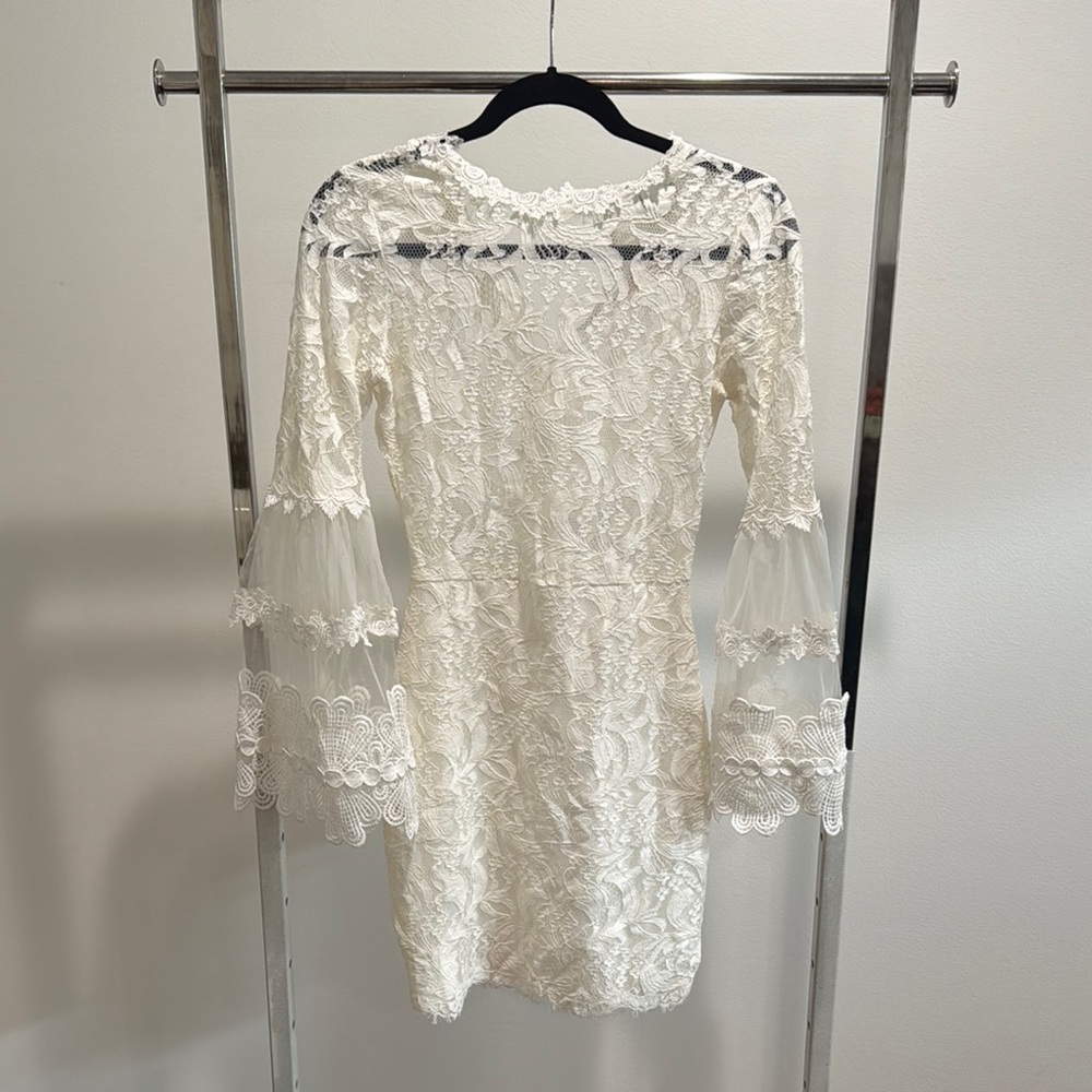 Lioness White Sheath Dress with Bell Sleeves